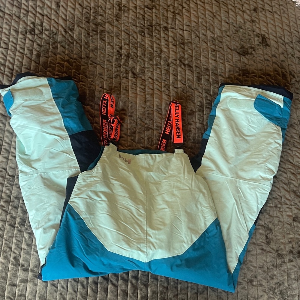 Helly Hansen Teal and Light Blue Snow or Ski Bib